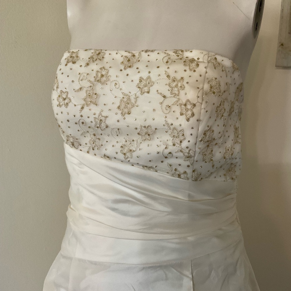 Vintage Jessica McClintock Gunne Sax Strapless Prom Dress 7 - Picture 2 of 8